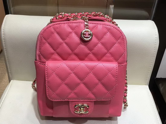 Chanel Small Backpack in Pink Grained Calfskin AS0004