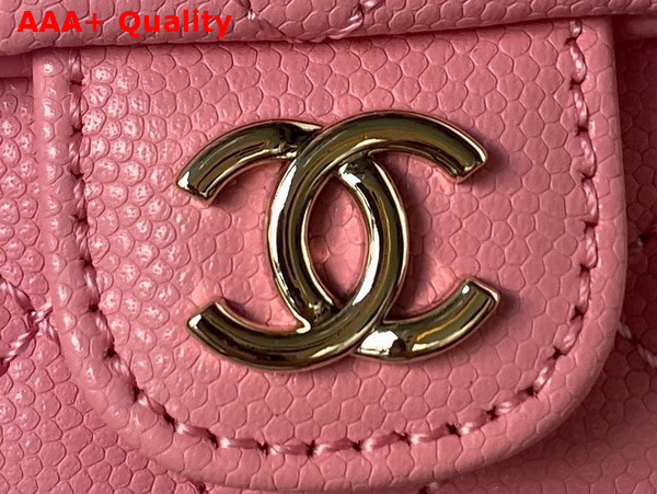 Chanel Small Backpack in Pink Grained Shiny Calfskin Gold Tone Metal AS4399 Replica