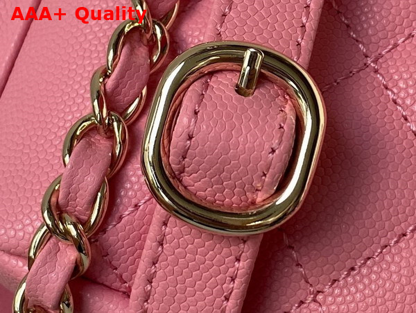 Chanel Small Backpack in Pink Grained Shiny Calfskin Gold Tone Metal AS4399 Replica