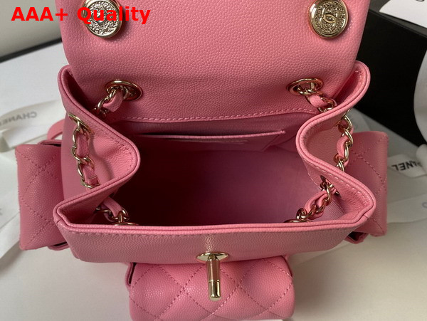 Chanel Small Backpack in Pink Grained Shiny Calfskin Gold Tone Metal AS4399 Replica