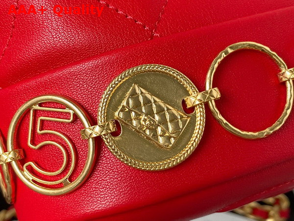 Chanel Small Backpack in Red Calfskin and Gold Tone Metal AS4275 Replica