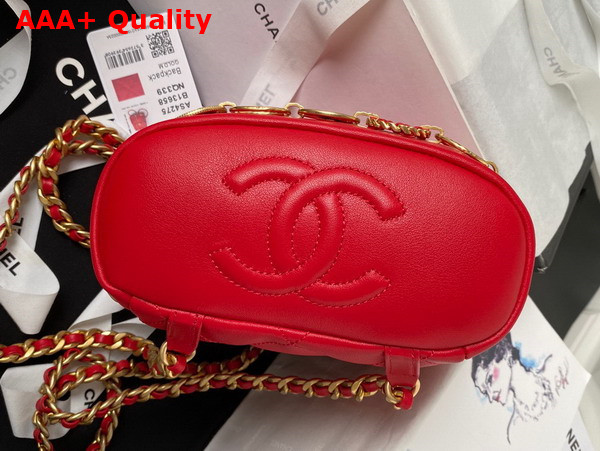 Chanel Small Backpack in Red Calfskin and Gold Tone Metal AS4275 Replica