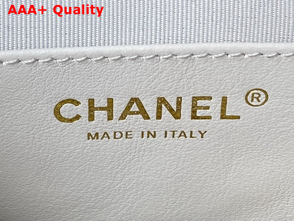 Chanel Small Backpack in White Calfskin and Gold Tone Metal AS4275 Replica