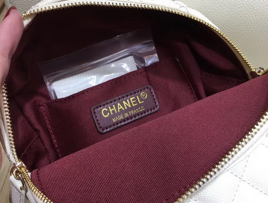 Chanel Small Backpack in White Grained Calfskin AS0004