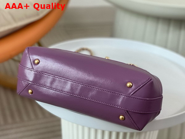 Chanel Small Bag with Top Handle Purple Shiny Lambskin Gold Tone Metal AS4959 Replica