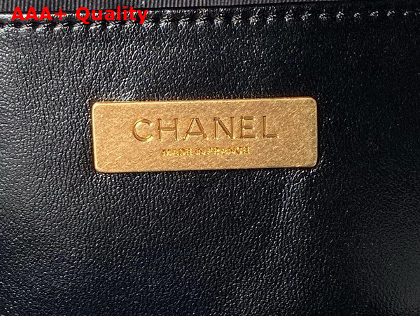 Chanel Small Bag with Top Handle in Black Shiny Lambskin with Gold Tone Metal AS4959 Replica