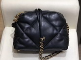 Chanel Small Bowling Bag in Black Lambskin and Gold Tone Metal AS0781