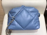 Chanel Small Bowling Bag in Blue Lambskin and Gold Tone Metal AS0781