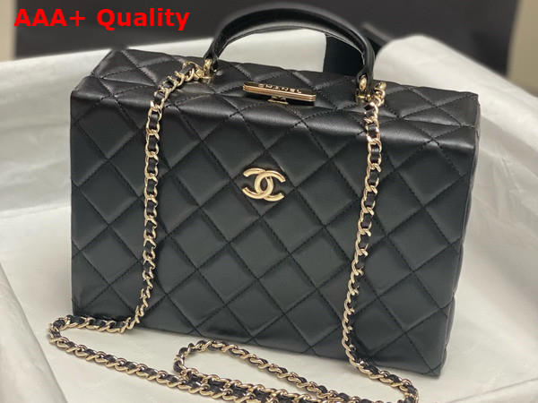 Chanel Small Box Bag Lambskin Gold Tone Metal Black AS5167 Replica