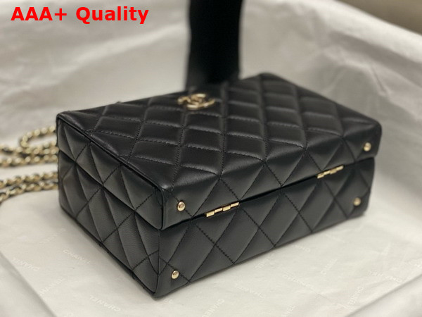 Chanel Small Box Bag Lambskin Gold Tone Metal Black AS5167 Replica