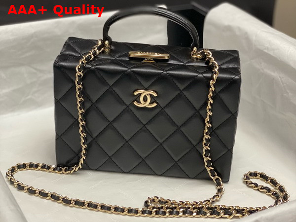 Chanel Small Box Bag Lambskin Gold Tone Metal Black AS5167 Replica