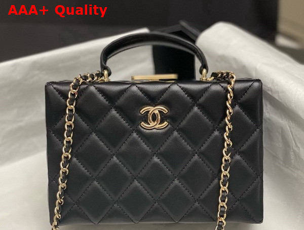 Chanel Small Box Bag Lambskin Gold Tone Metal Black AS5167 Replica