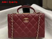 Chanel Small Box Bag Lambskin Gold Tone Metal Burgundy AS5167 Replica