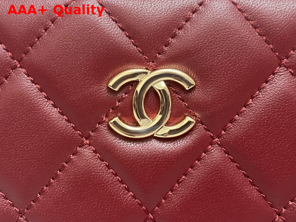 Chanel Small Box Bag Lambskin Gold Tone Metal Burgundy AS5167 Replica