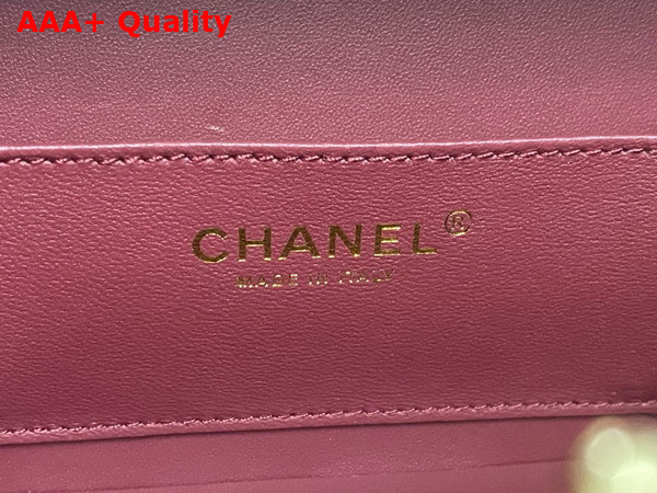 Chanel Small Box Bag Lambskin Gold Tone Metal Burgundy AS5167 Replica