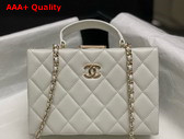 Chanel Small Box Bag Lambskin Gold Tone Metal White AS5167 Replica