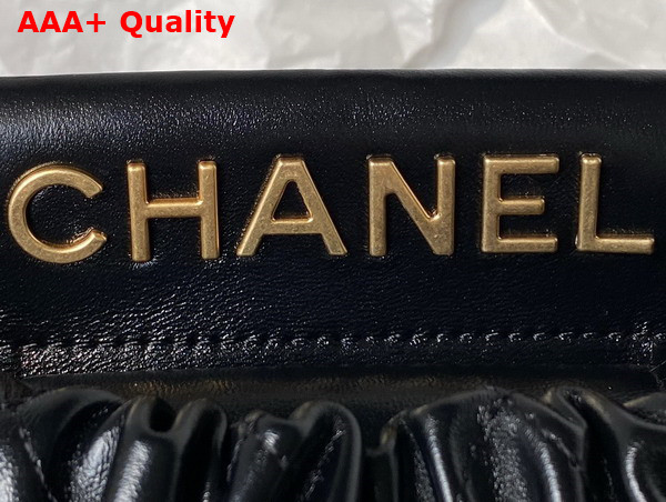 Chanel Small Bucket Bag in Black Lambskin Resin Gold Tone Metal AS3793 Replica