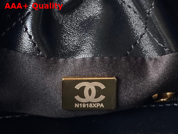 Chanel Small Bucket Bag in Black Lambskin Resin Gold Tone Metal AS3793 Replica