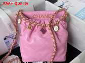 Chanel Small Bucket Bag in Light Pink Lambskin Resin Gold Tone Metal AS3793 Replica