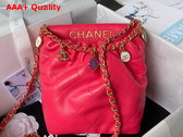 Chanel Small Bucket Bag in Pink Lambskin Resin Gold Tone Metal AS3793 Replica