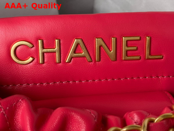 Chanel Small Bucket Bag in Pink Lambskin Resin Gold Tone Metal AS3793 Replica