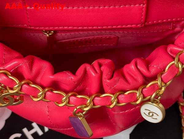 Chanel Small Bucket Bag in Pink Lambskin Resin Gold Tone Metal AS3793 Replica