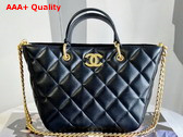 Chanel Small Cabas in Black Lambskin Replica