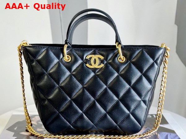 Chanel Small Cabas in Black Lambskin Replica