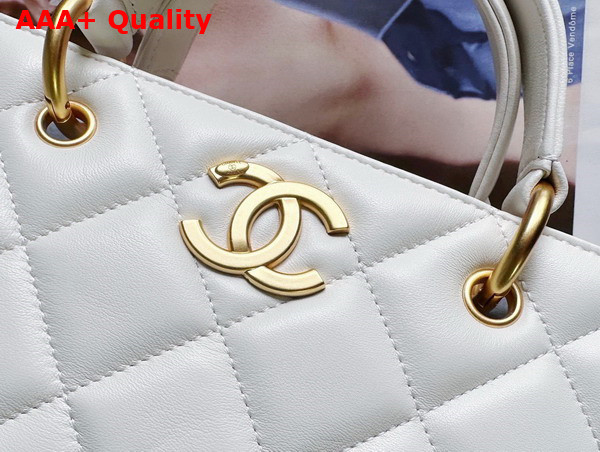 Chanel Small Cabas in White Lambskin Replica