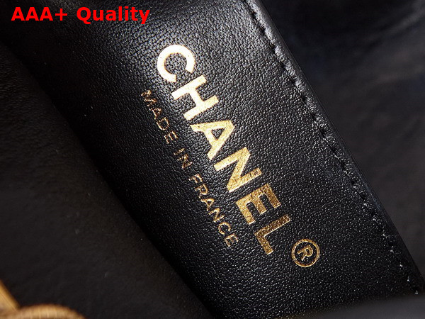 Chanel Small Camera Case Lambskin Viscose Weaving Gold Tone Metal Black White and Silver AS3768 Replica