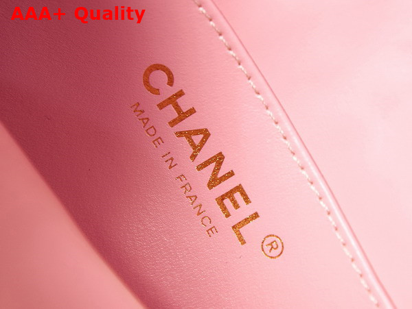 Chanel Small Camera Case Lambskin Viscose Weaving Gold Tone Metal Pink White and Gold AS3768 Replica