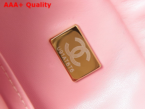 Chanel Small Camera Case Lambskin Viscose Weaving Gold Tone Metal Pink White and Gold AS3768 Replica