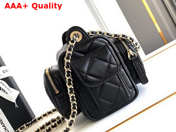 Chanel Small Camera Case in Black Lambskin AS5220 Replica