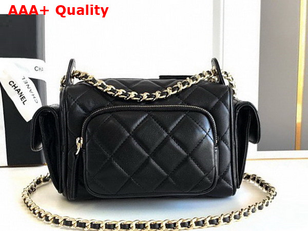 Chanel Small Camera Case in Black Lambskin AS5220 Replica