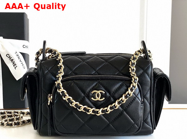 Chanel Small Camera Case in Black Lambskin AS5220 Replica