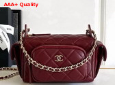 Chanel Small Camera Case in Burgundy Lambskin AS5220 Replica