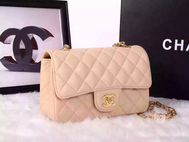 Chanel Small Caviar Flap Bag Apricot Gold Metal for Sale