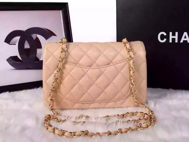 Chanel Small Caviar Flap Bag Apricot Gold Metal for Sale