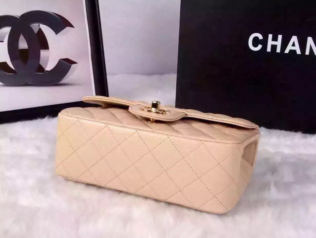 Chanel Small Caviar Flap Bag Apricot Gold Metal for Sale