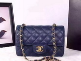 Chanel Small Caviar Flap Bag Navy Blue Gold Metal for Sale