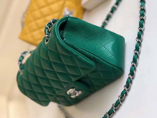 Chanel Small Caviar Flap Bag Pearl Green