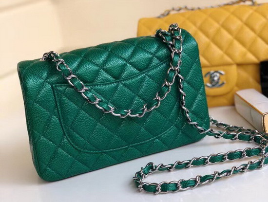 Chanel Small Caviar Flap Bag Pearl Green