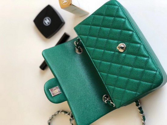 Chanel Small Caviar Flap Bag Pearl Green