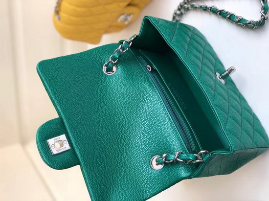 Chanel Small Caviar Flap Bag Pearl Green