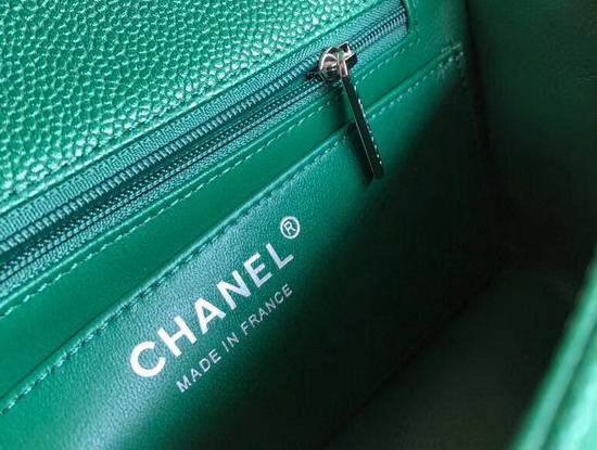 Chanel Small Caviar Flap Bag Pearl Green