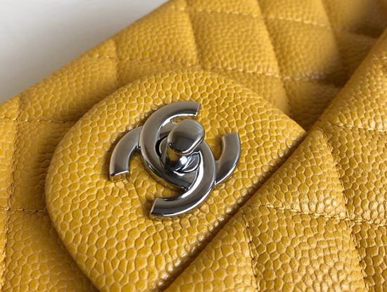 Chanel Small Caviar Flap Bag Pearl Yellow