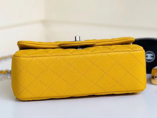 Chanel Small Caviar Flap Bag Pearl Yellow