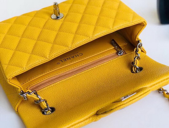 Chanel Small Caviar Flap Bag Pearl Yellow