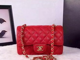 Chanel Small Caviar Flap Bag Red Gold Metal for Sale