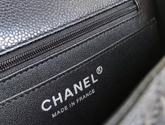 Chanel Small Caviar Flap Bag in Pearl Black Grained Calfskin